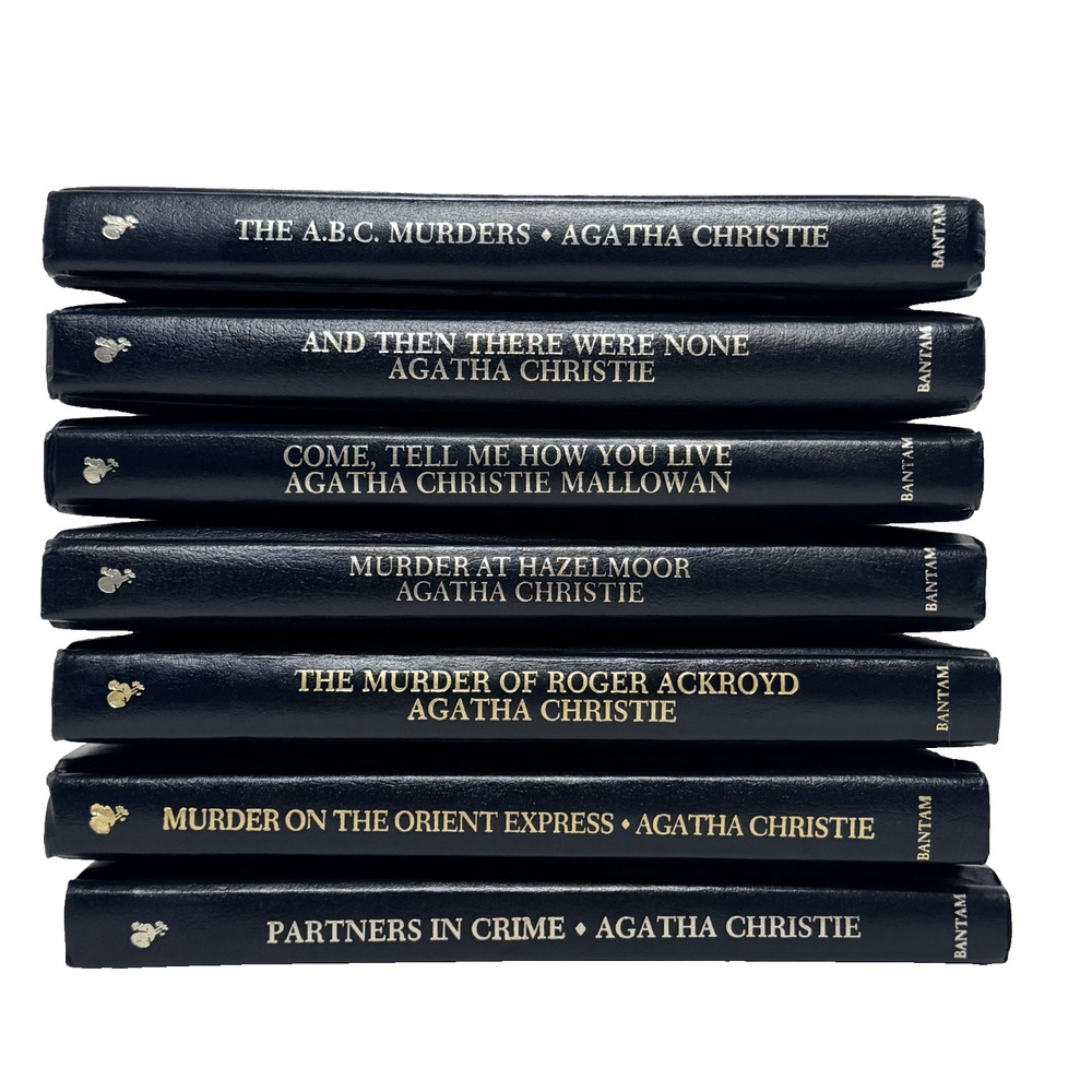 AGATHA CHRISTIE BANTAM Lot of 7 Mystery Collection HC Leatherette Books VGUC